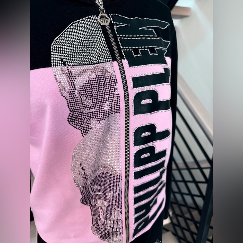 Philipp Plein Pink and Black Skull Tracksuit size S - Picture 3 of 7